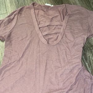 Mauve Cut Out T Shirt